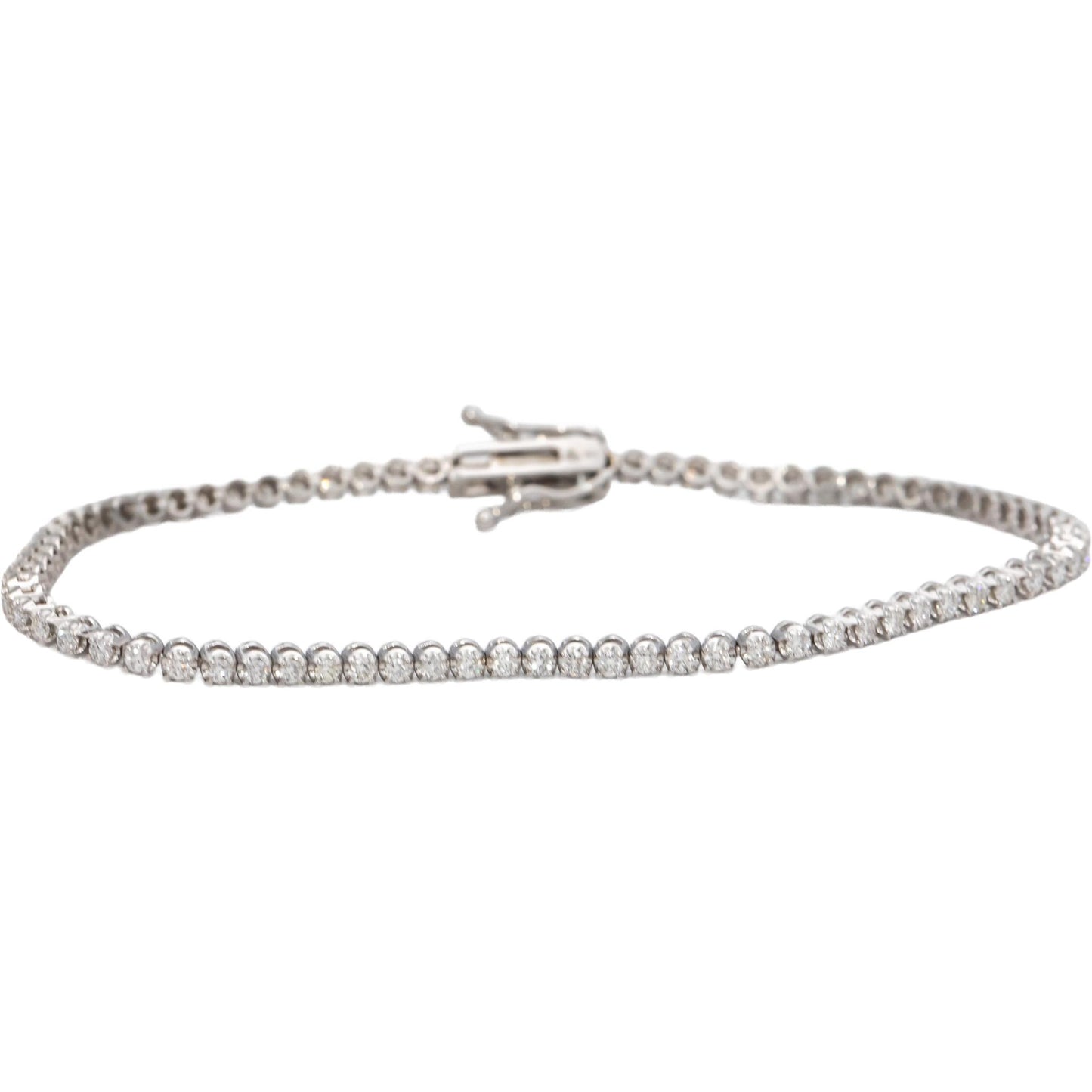 14k White Gold VS Round Diamond Tennis Bracelet 1.30CT