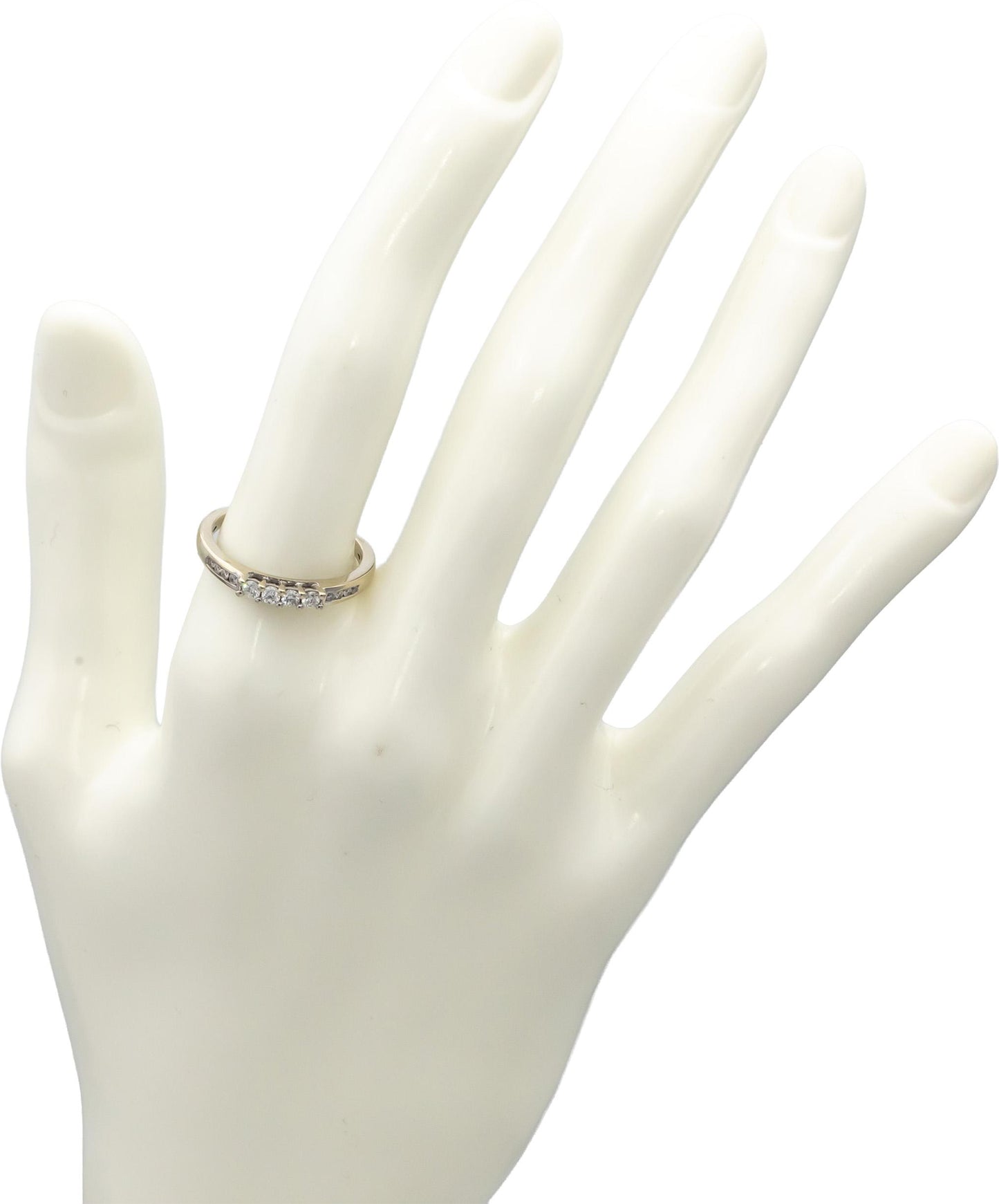 14k White Gold Round Diamond Band Ring 0.22CT Size 7