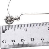 10k White Gold Round Baguette Diamond Cluster Starburst Pendant Necklace 0.76CT