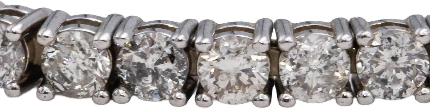 14k White Gold Round Diamond Tennis Bracelet 5.15CT