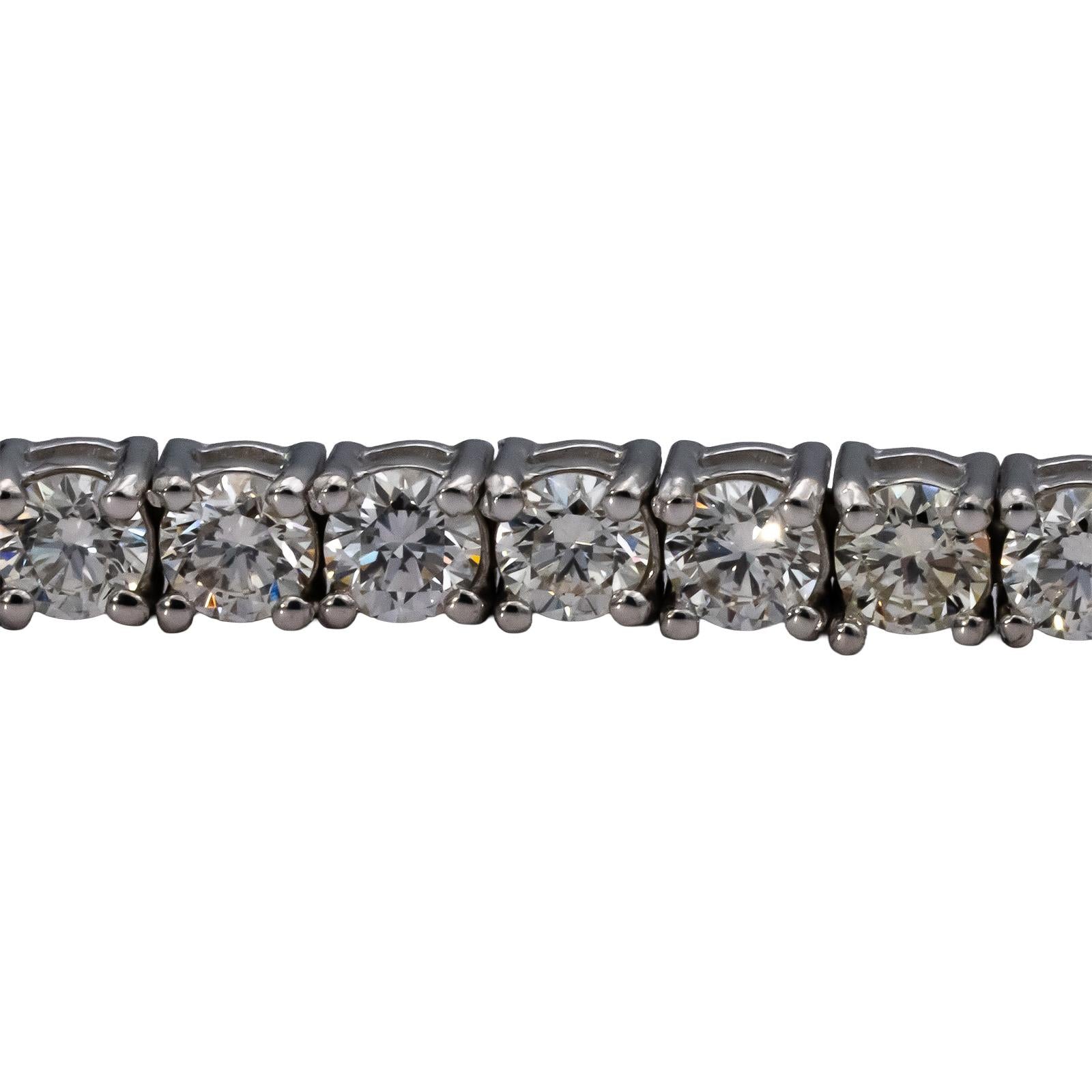 14k White Gold VS Round Diamond Tennis Bracelet 4.37CT