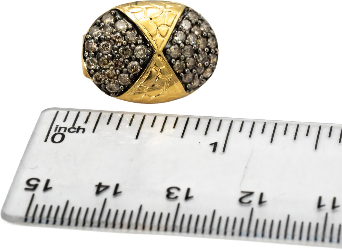 14k Yellow Gold Round Diamond Cluster Earrings 1.50CT