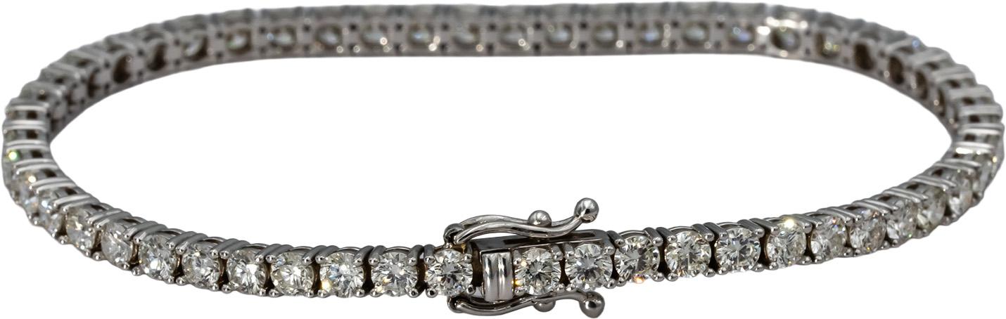 14k White Gold VS Round Diamond Tennis Bracelet 5.72CT