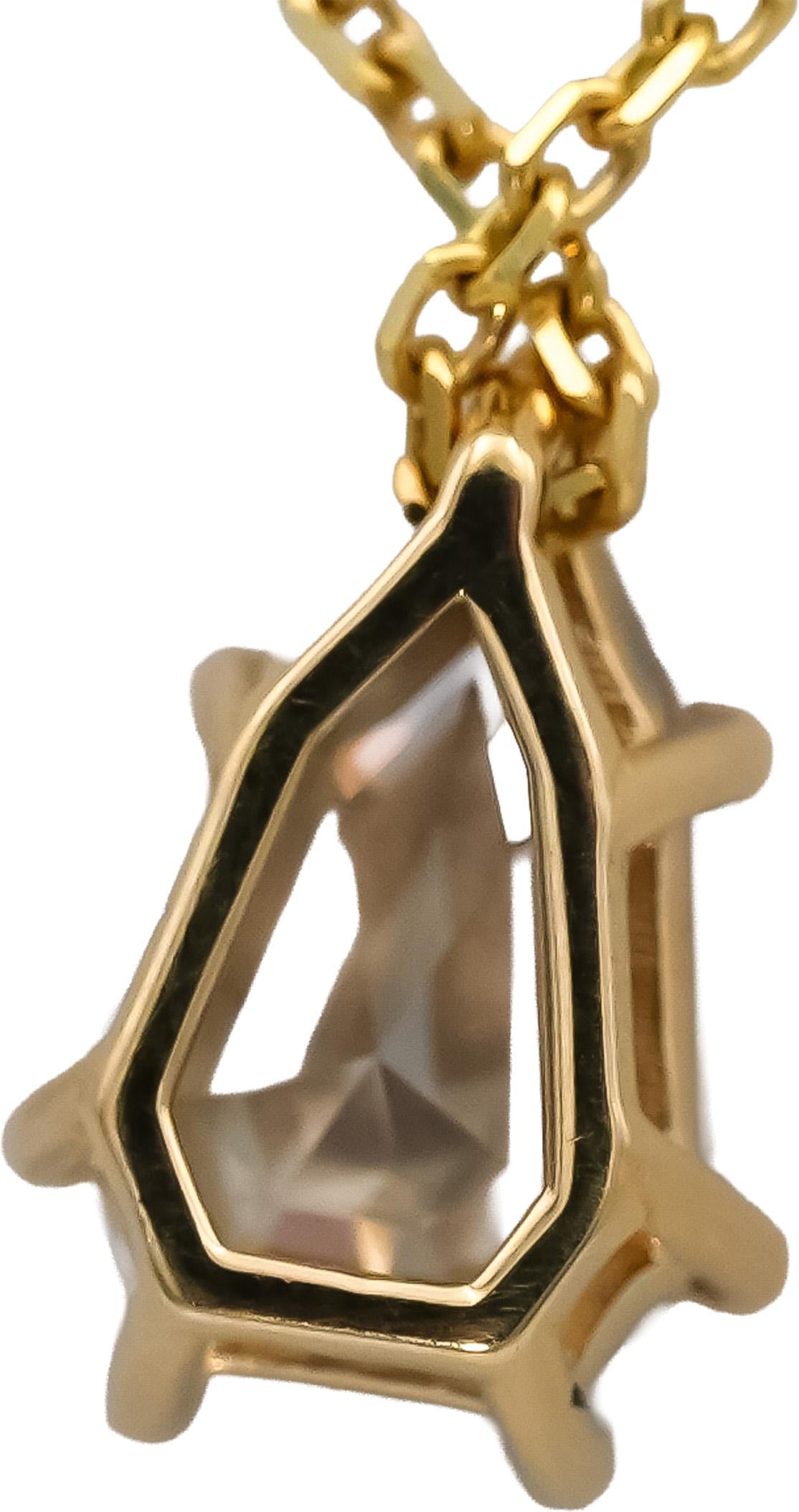 18k & 14k Yellow Gold Pear Cut Diamond Solitaire Pendant Necklace 1.85CT