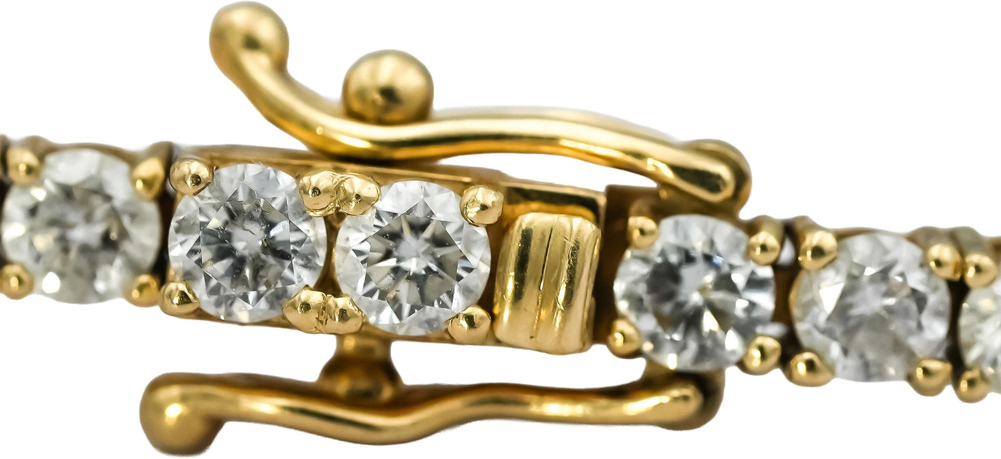 14k Yellow Gold Round Diamond Tennis Bracelet 5.20CT