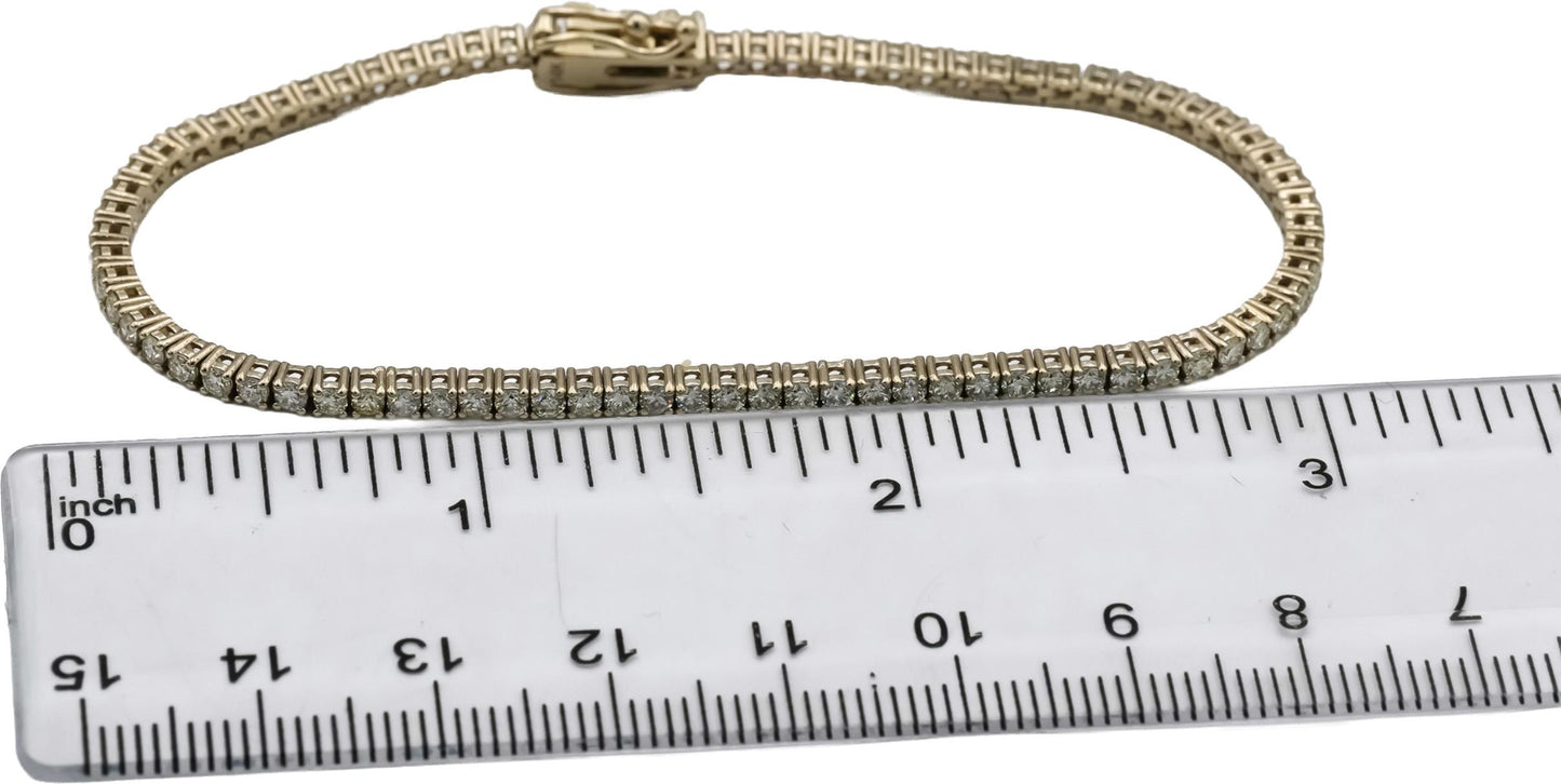 14k White Gold Round Diamond Tennis Bracelet 2.69CT