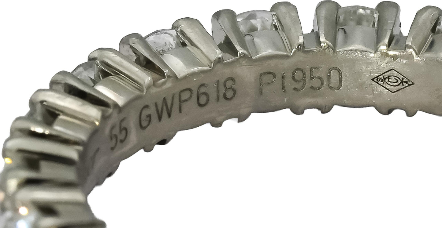 CARTIER Platinum VS Round Diamond Eternity Ring 2.56CT Size 55 - 23,500 Retail