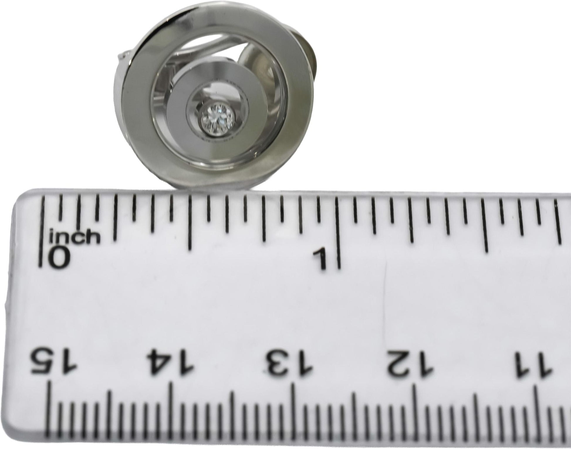 CHOPARD 18k White Gold Happy Spirit Diamond Double Round Earrings