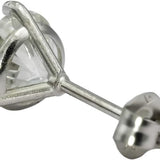 14k White Gold Round Diamond Martini Style Stud Earrings 2.12CT