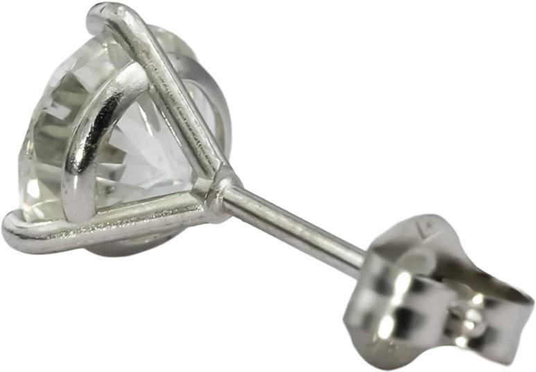 14k White Gold Round Diamond Martini Style Stud Earrings 2.12CT