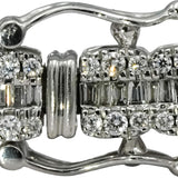 10k White Gold Round and Baguette Cut Diamond Line Bracelet 6.0CT
