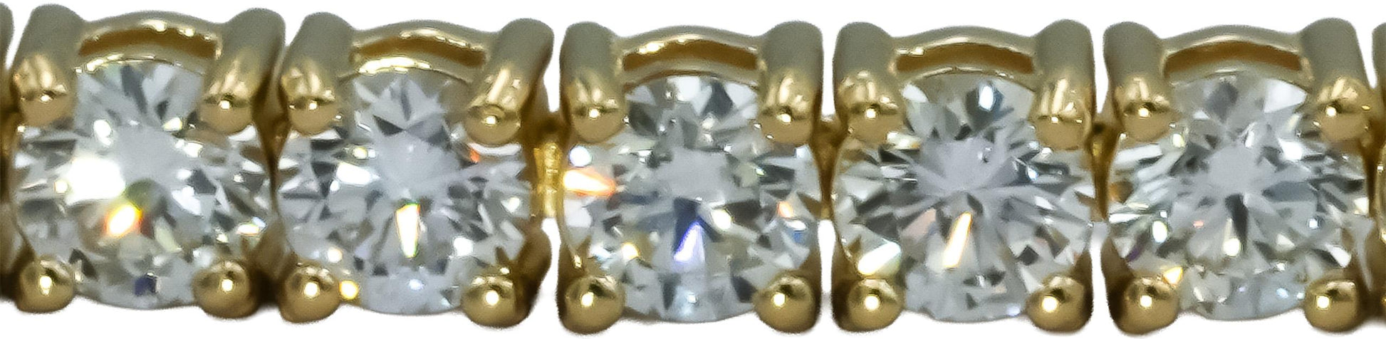 14k Yellow Gold VS Round Diamond Tennis Bracelet 7.03CT