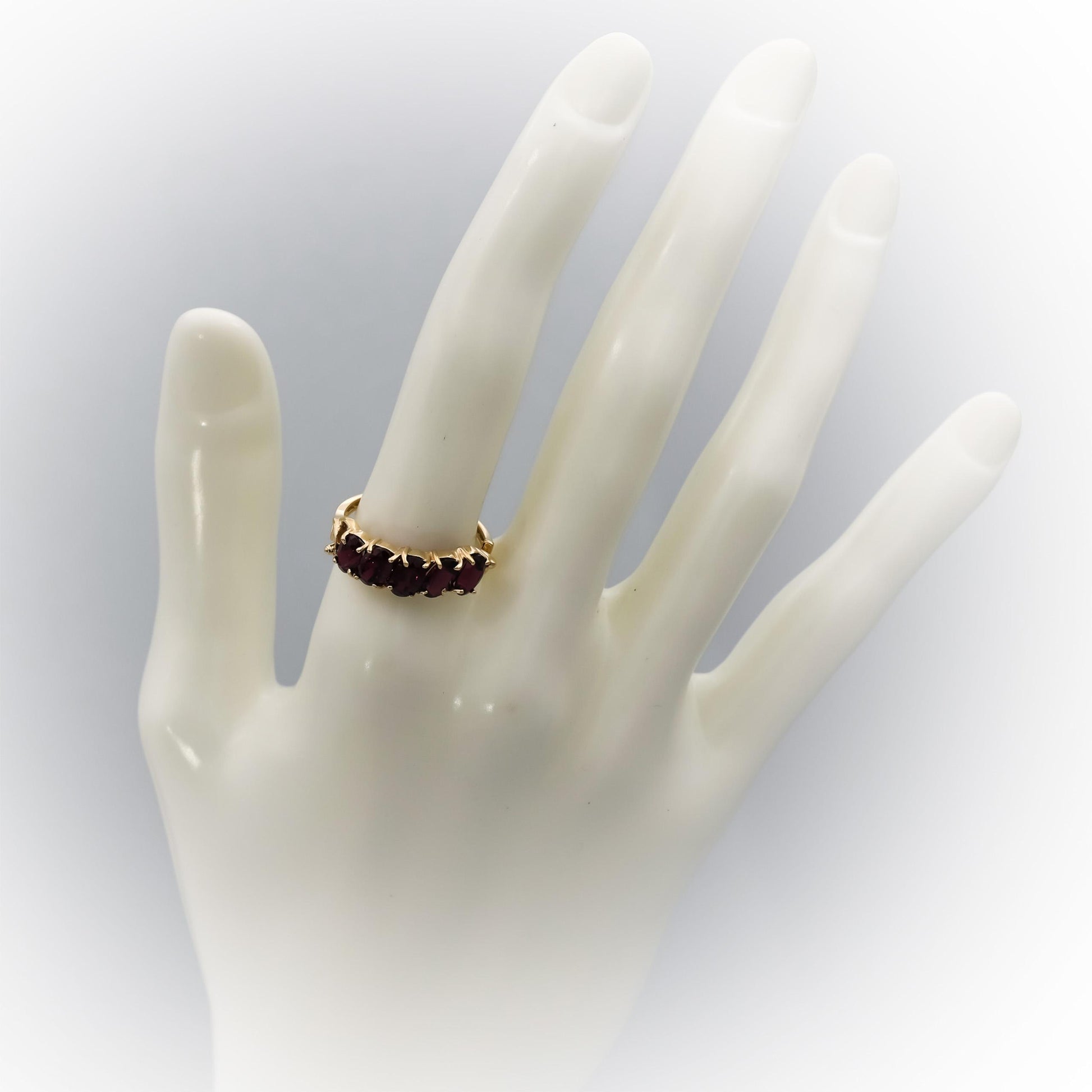 10k Yellow Gold Oval Cut Pink Tourmaline Band Ring 1.25CT Size 8