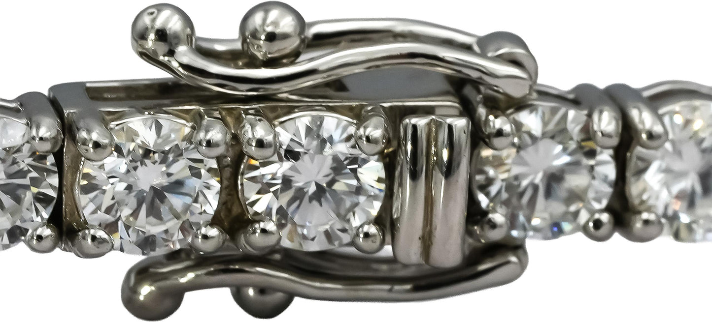 14k White Gold Round VS Lab-Grown Diamond Tennis Bracelet 8.86CT