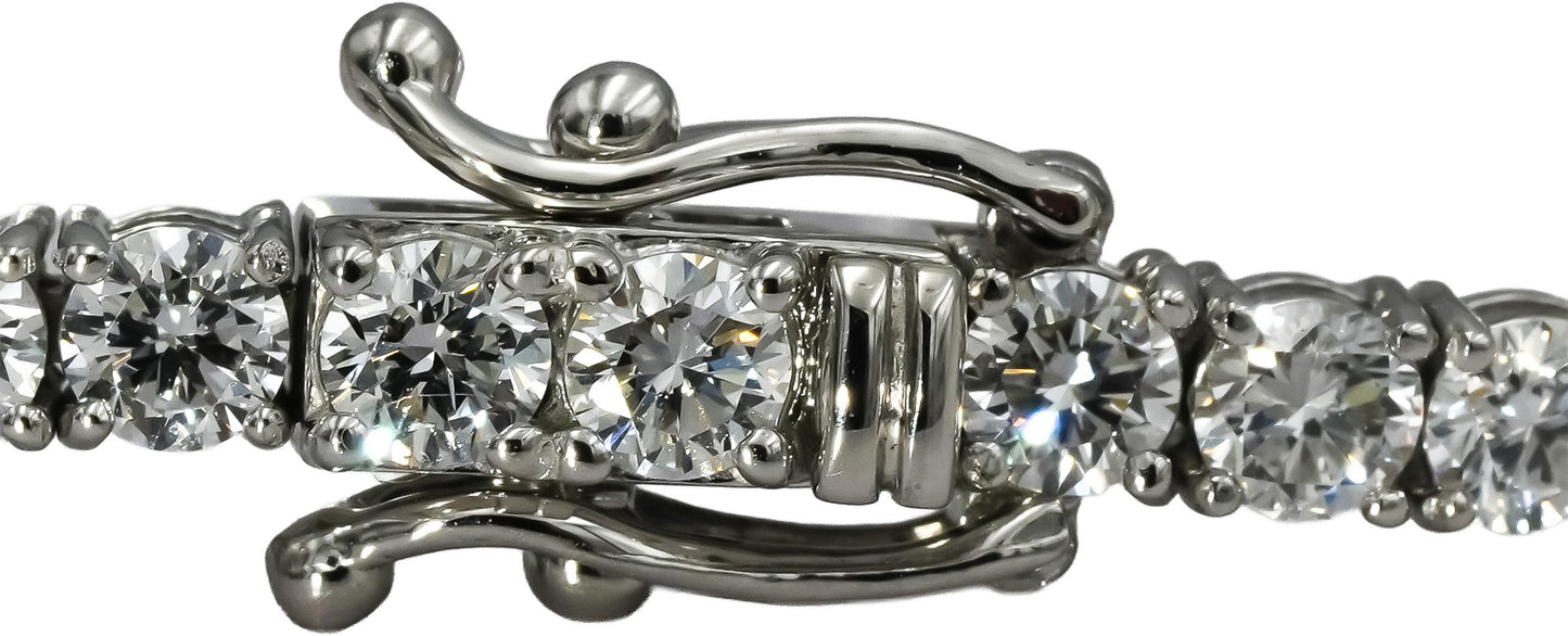 14k White Gold VS Round Lab-Grown Diamond Tennis Bracelet 6.82CT