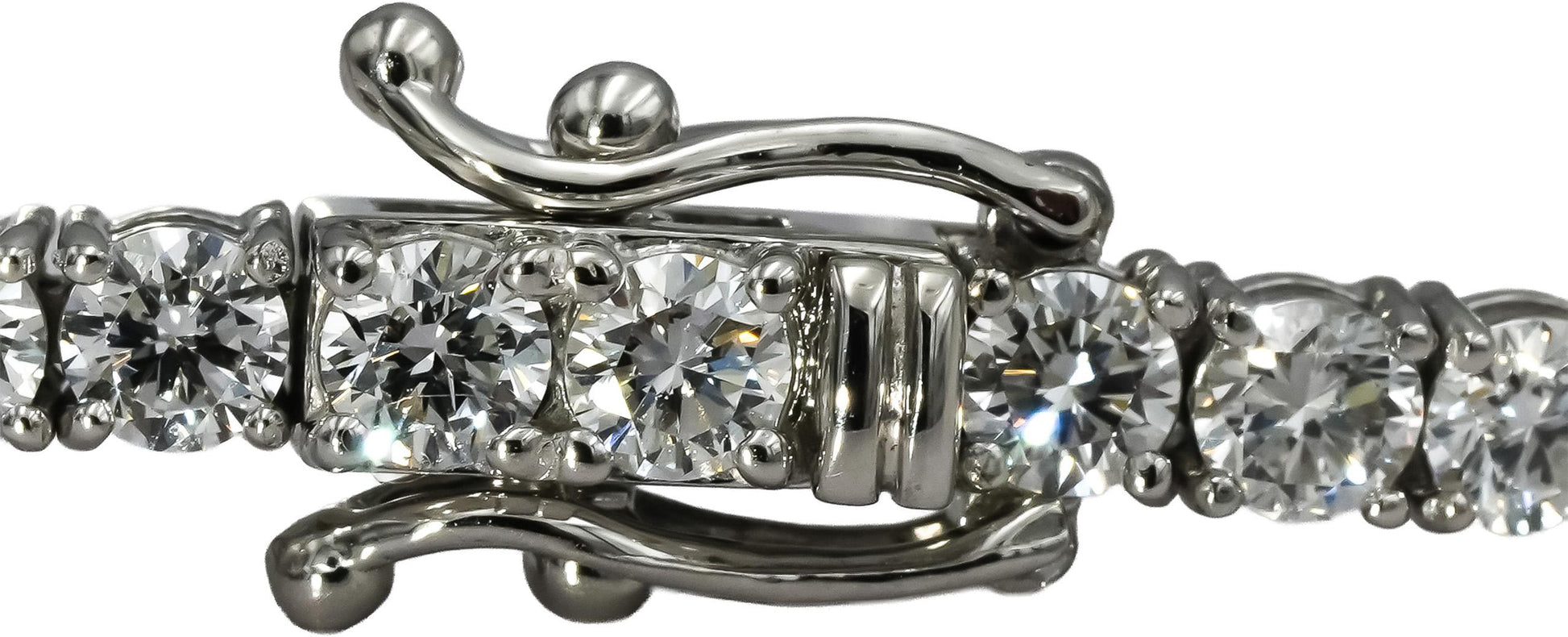14k White Gold VS Round Lab-Grown Diamond Tennis Bracelet 6.82CT