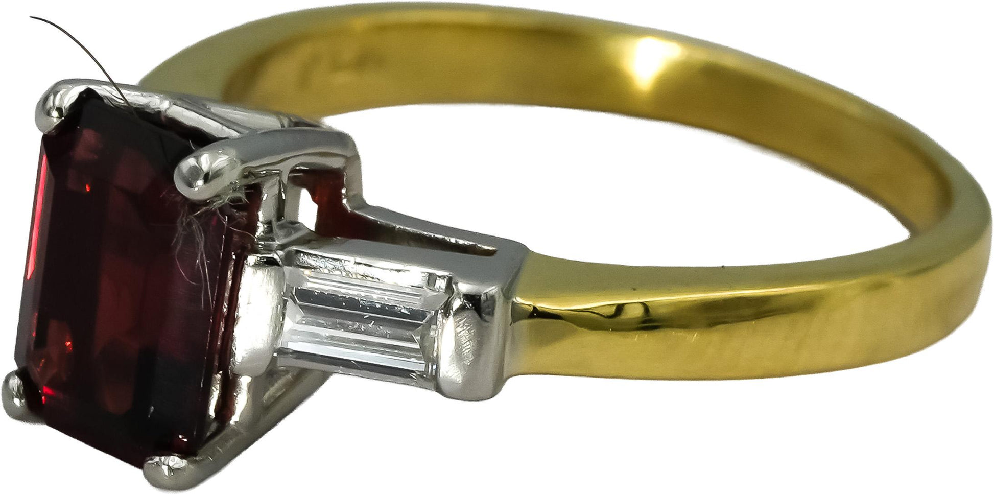 18k Gold & Platinum VS Diamond and Garnet Cocktail Ring 2.13CT Size 6.75