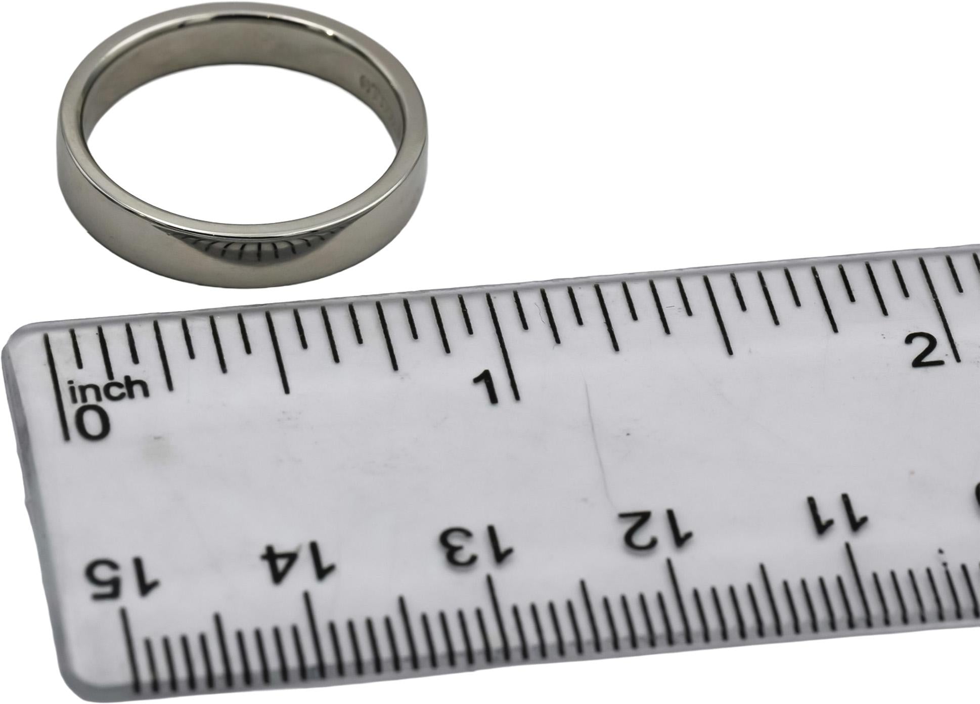 TIFFANY & CO. 950 Platinum 4mm Wide Band Ring Size 8
