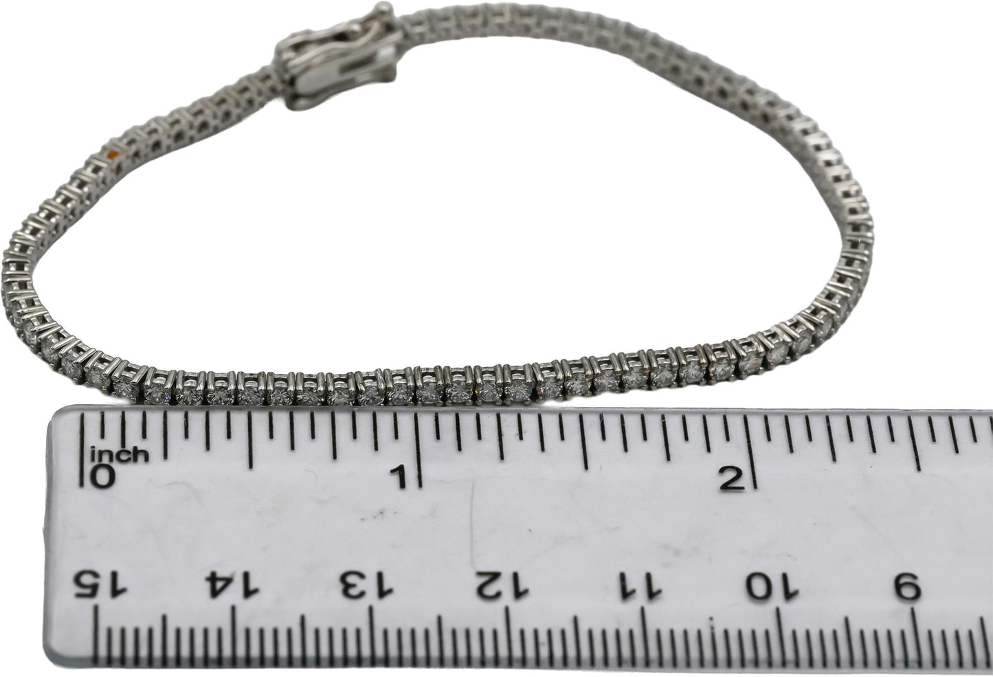 14k White Gold VS Round Diamond Tennis Bracelet 2.75CT
