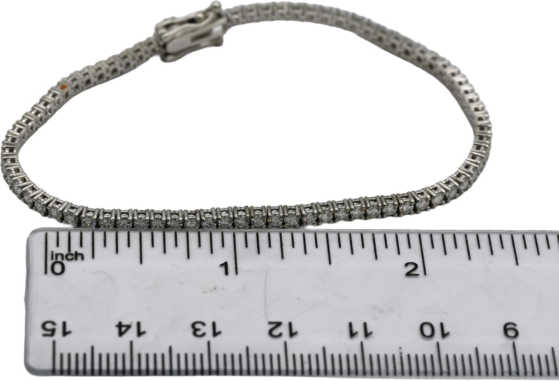 14k White Gold VS Round Diamond Tennis Bracelet 2.75CT