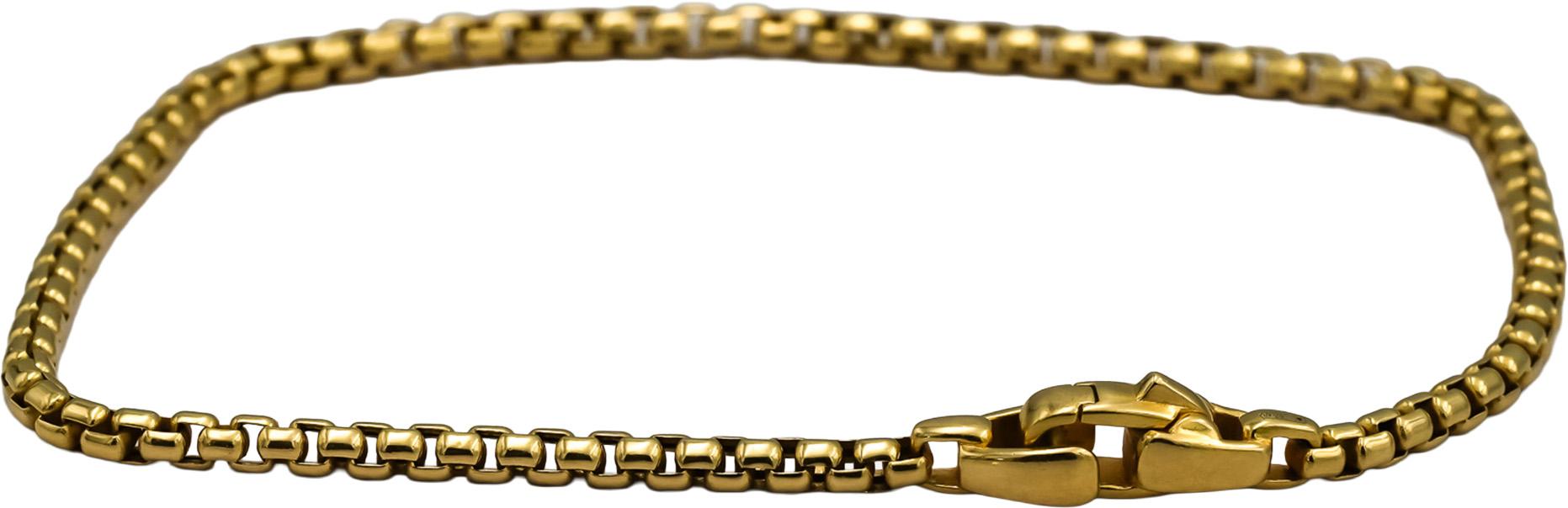 DAVID YURMAN 18k Yellow Gold 2.4mm Wide Box Link Bracelet w/ Box 2500 Retail