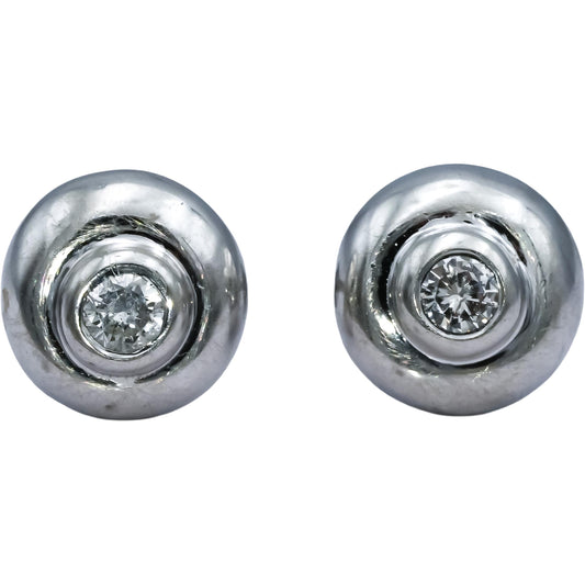 14k White Gold Round Diamond Stud Earrings 0.33CT