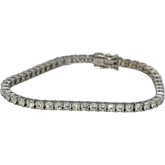 14k White Gold VS Round Diamond Tennis Necklace 5.07CT 203 Pieces