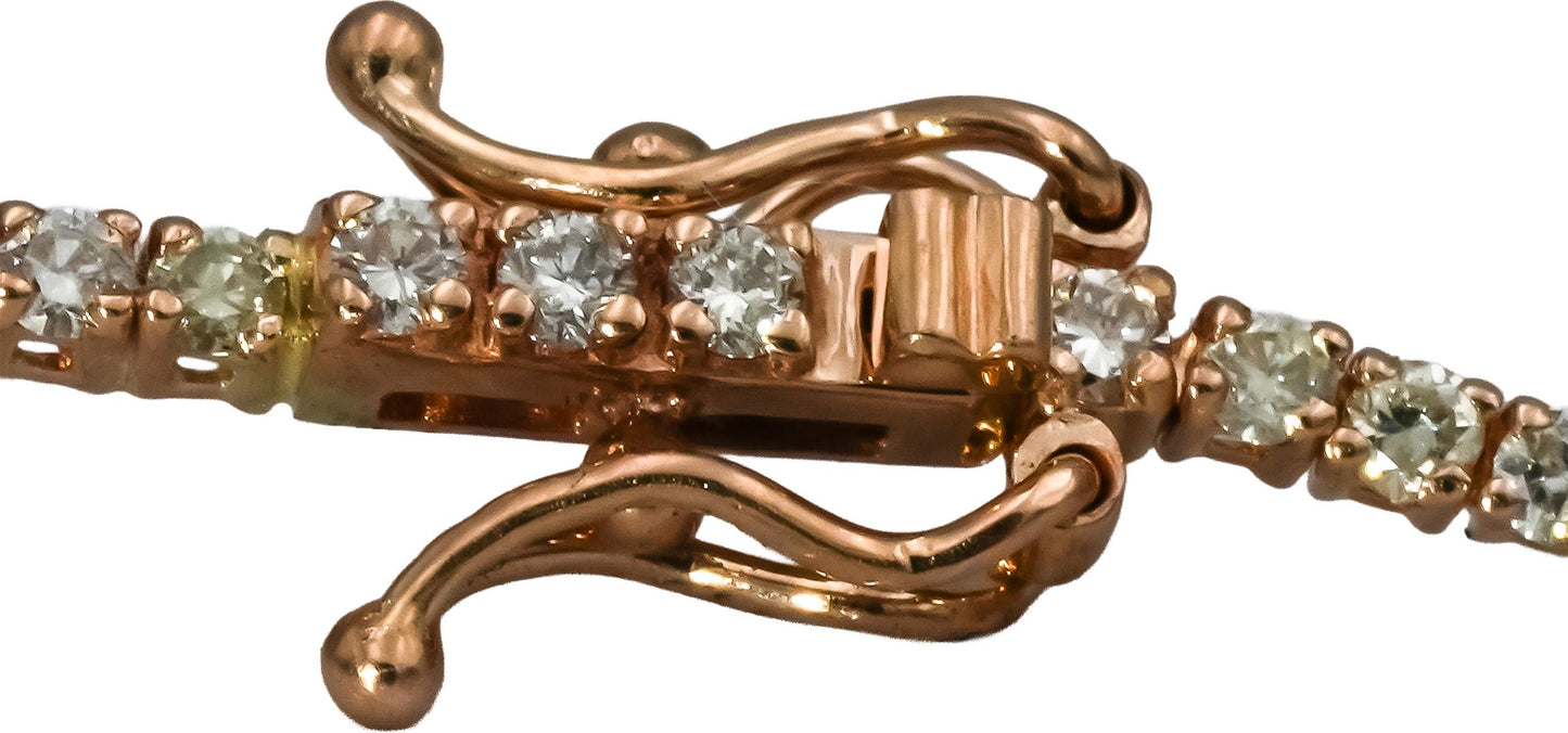 14k Rose Gold Round Diamond Tennis Bracelet 1.70CT 72 Pieces