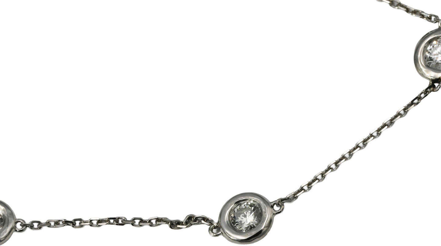 Platinum Round Cut Bezel Set Diamond By The Yard Bracelet 0.56CT