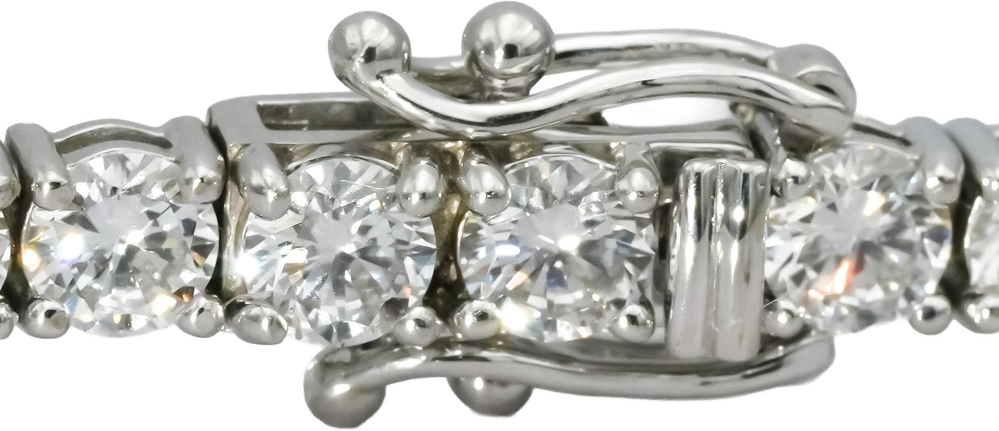 14k White Gold VS Round Lab-Grown Diamond Tennis Bracelet 9.31CT