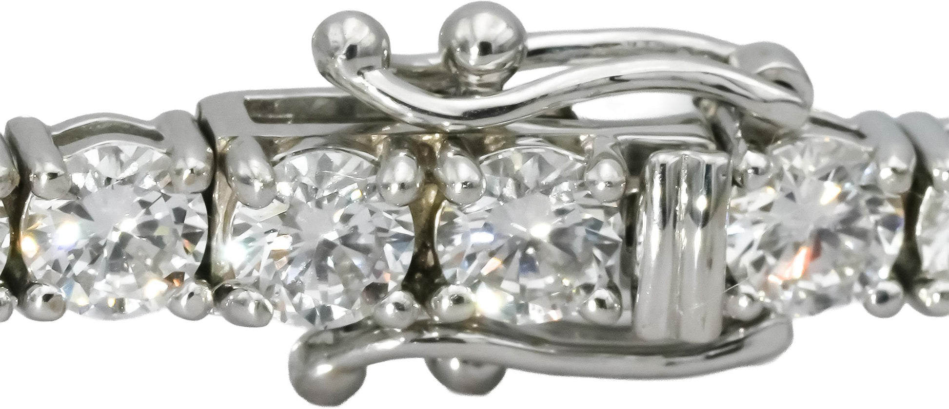 14k White Gold VS Round Lab-Grown Diamond Tennis Bracelet 9.31CT