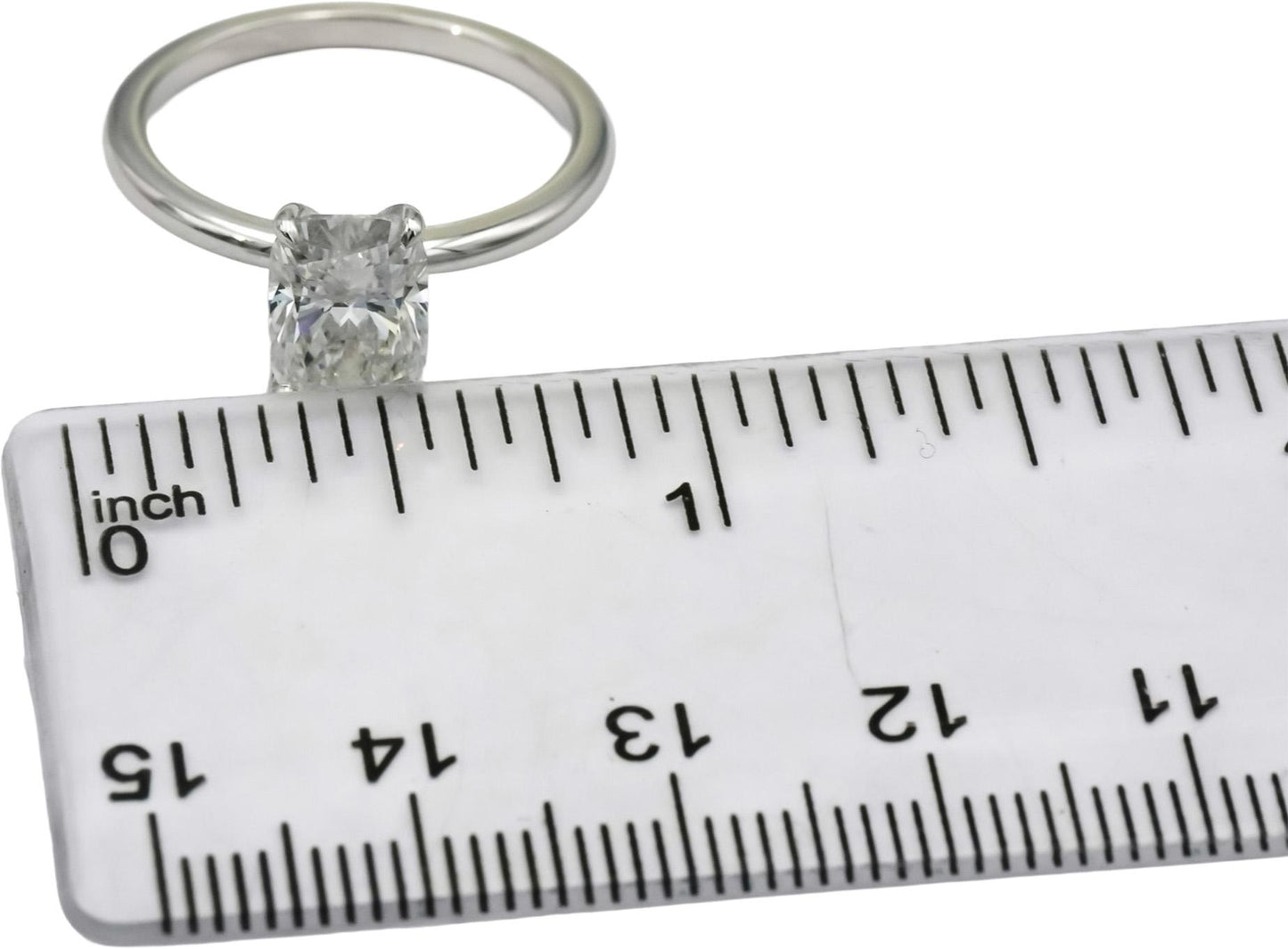 IGI 14k White Gold VS2/F Cushion Cut Lab-Grown Diamond Solitaire Ring 1.89CT