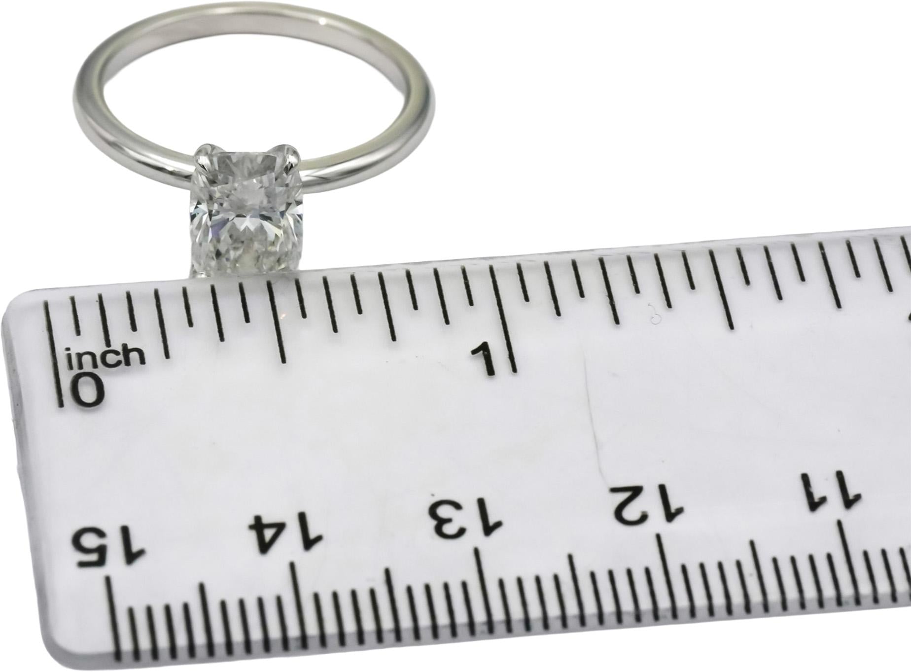 IGI 14k White Gold VS2/F Cushion Cut Lab-Grown Diamond Solitaire Ring 1.89CT