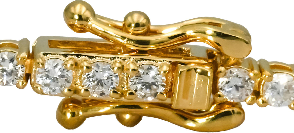 14k Yellow Gold VS Round Diamond Tennis Bracelet 1.80CT