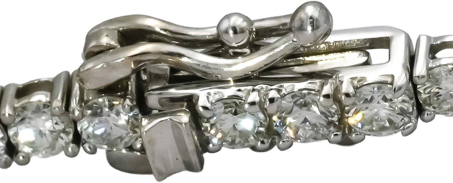 14k White Gold VS Round Natural Diamond Tennis Bracelet 3.51CT