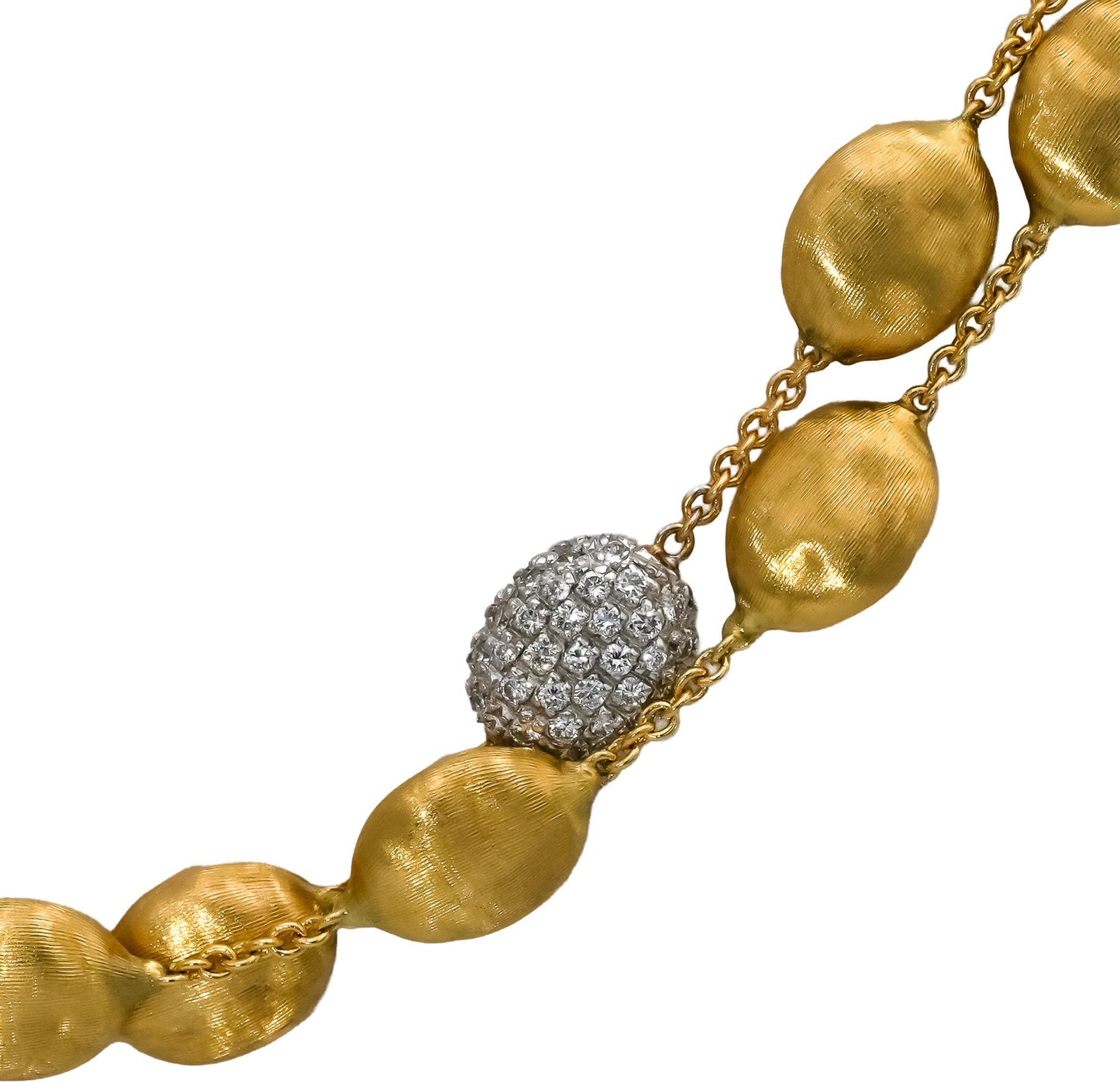 MARCO BICEGO 18k Yellow Gold Diamond Siviglia Station Necklace 0.37CT 49.5" Long