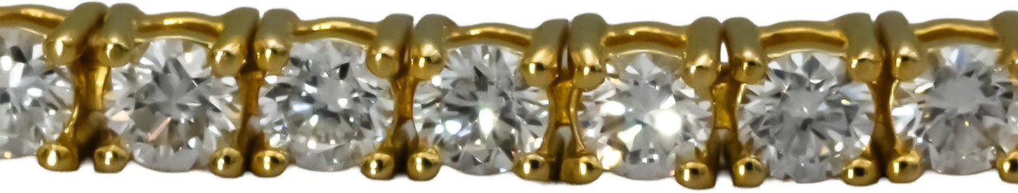 14k Yellow Gold VS Round Lab-Grown Diamond Tennis Bracelet 3.52CT