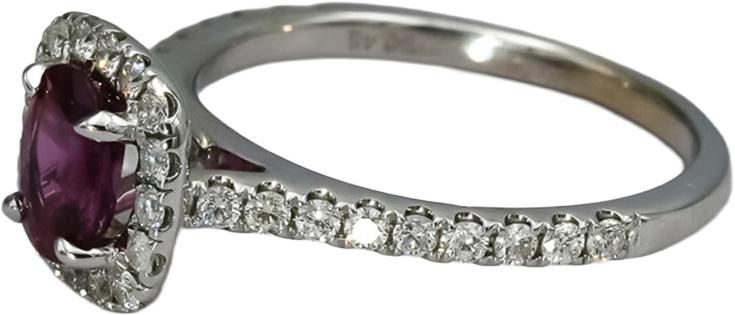 14k White Gold Diamond and Ruby Cocktail Ring 1.43CT Size 6.75