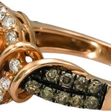 LE VIAN 14k Rose Gold Diamond & "Blueberry" Tanzanite Ring 2.0CT Size 7