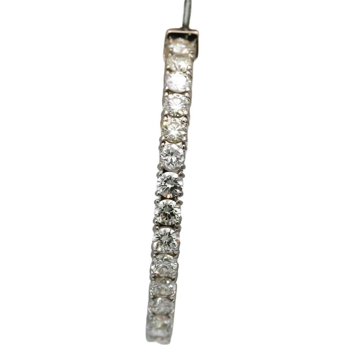 14k White Gold Round Natural Diamond Inside Out Hoop Earrings 2.93CT