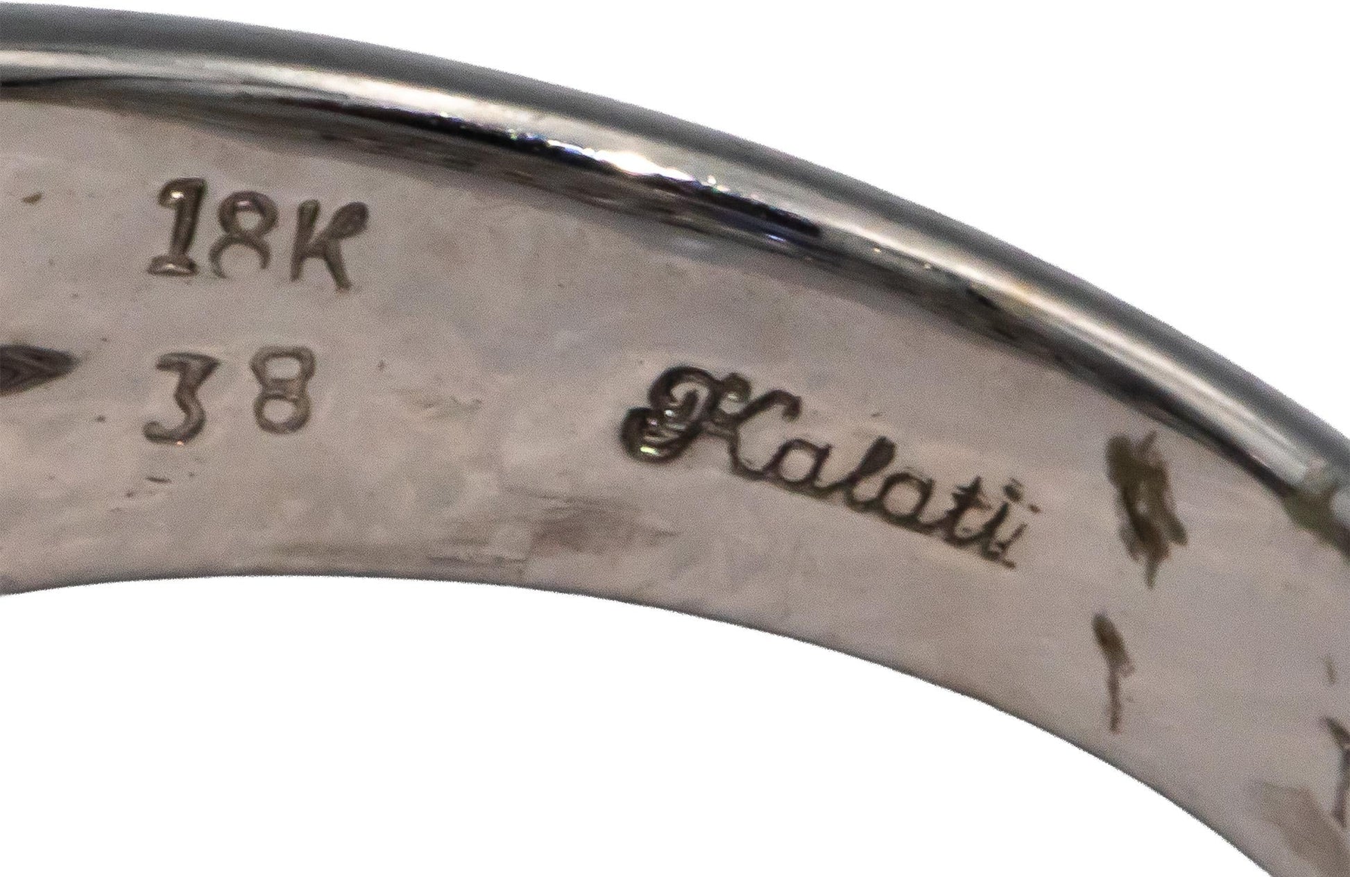 KALATI Designer 18k White Gold 2.07CT Diamond and Tanzanite Ring Size 7.25