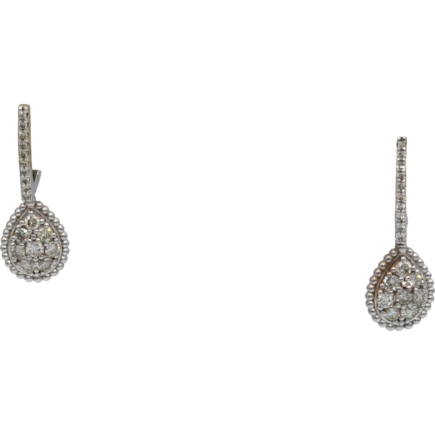 14k White Gold 0.80CT Diamond Drop Dangle Earrings