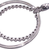 14k White Gold Diamond Double Circle Dangle Hoop Earrings 0.45CT