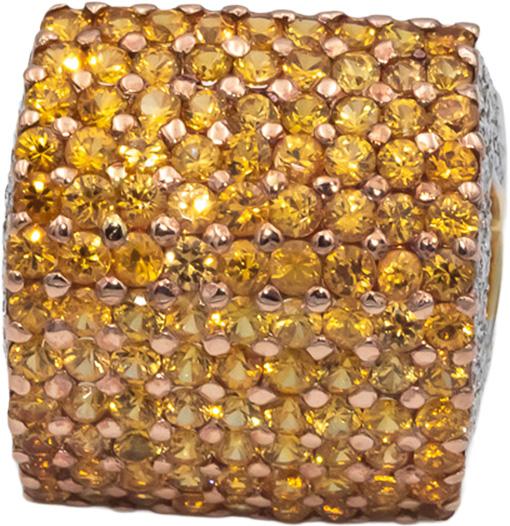 14k Yellow Gold 3.50CT Diamond and Yellow Sapphire Cluster Dome Ring Size 6.25
