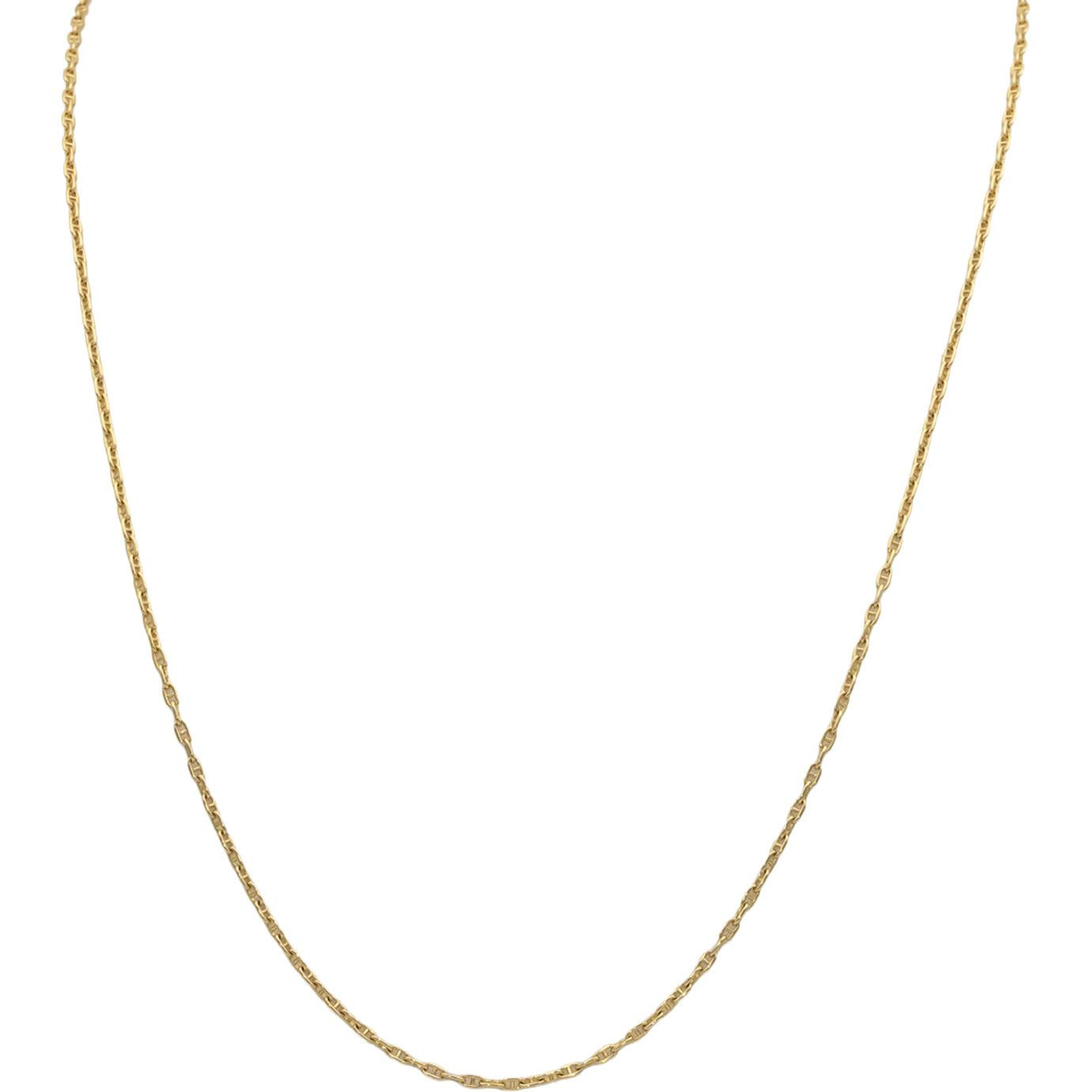 18k Yellow Gold 24" Long Anchor Link Chain Necklace