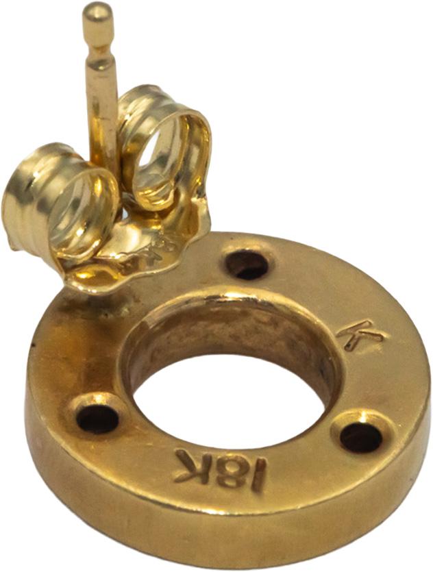 18k Yellow Gold 0.06CT VS Round Cut Diamond Circle Stud Earrings