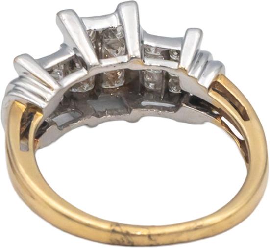 14k Yellow and White Gold 1.0CT Princess Cut Diamond Engagement Ring Size 6.5