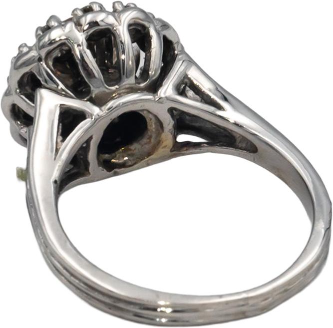 Vintage 14k White Gold 1.20CT Diamond Halo Ring w/ 1.0CT Center Size 6