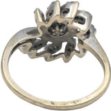 Vintage Antique 14k White Gold Round Diamond Spiral Ring 0.50CT Size 6