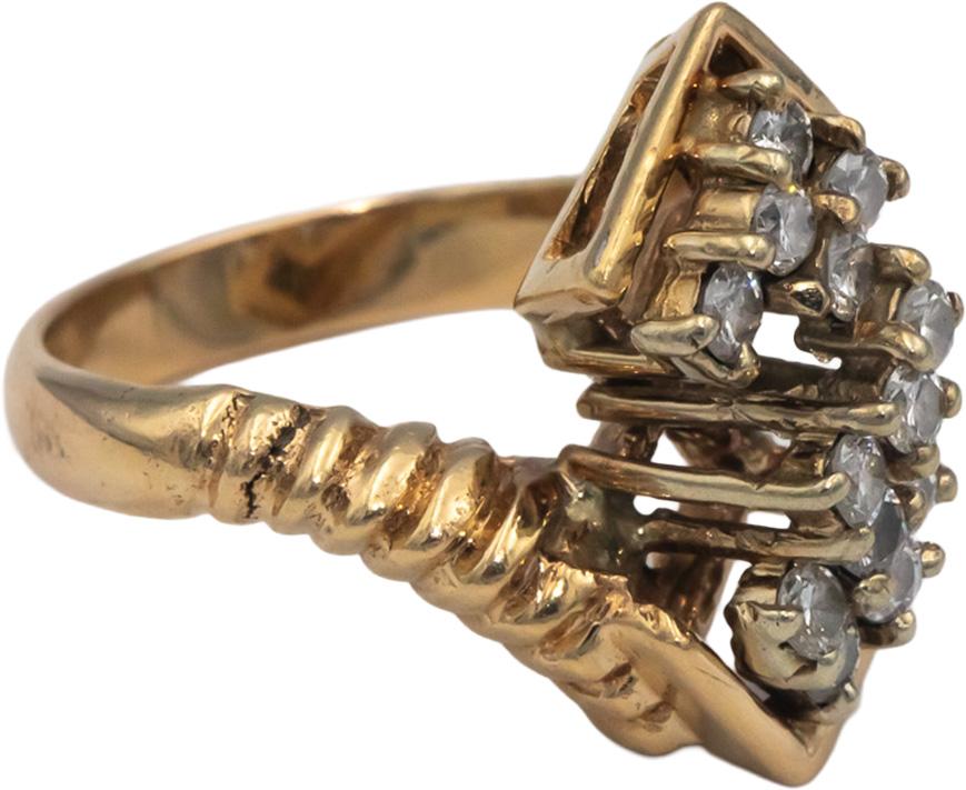 14k Yellow Gold Jewelry Round Diamond Cocktail Ring 0.52CT Size 5